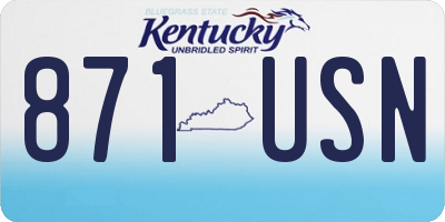 KY license plate 871USN