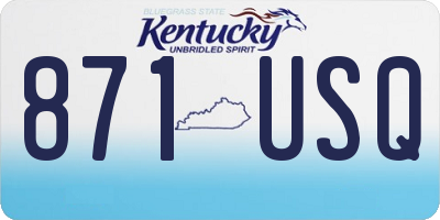 KY license plate 871USQ