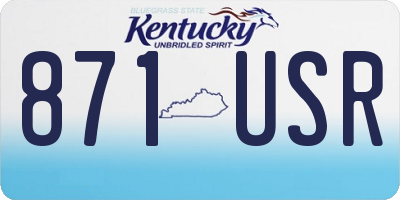 KY license plate 871USR
