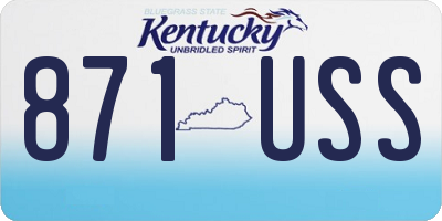 KY license plate 871USS