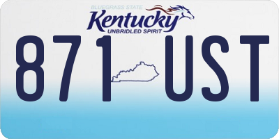 KY license plate 871UST