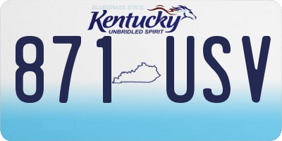 KY license plate 871USV