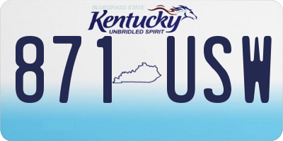 KY license plate 871USW