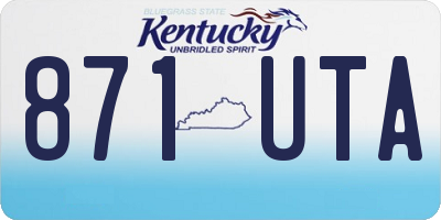 KY license plate 871UTA