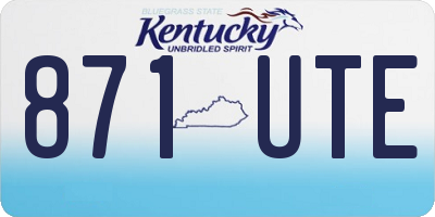KY license plate 871UTE