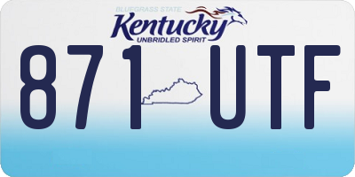 KY license plate 871UTF