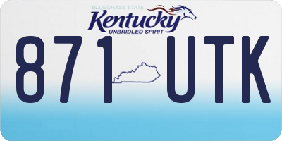 KY license plate 871UTK