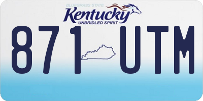 KY license plate 871UTM