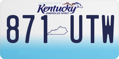 KY license plate 871UTW