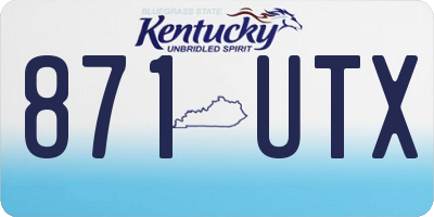 KY license plate 871UTX