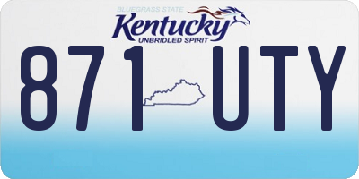 KY license plate 871UTY