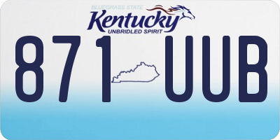 KY license plate 871UUB