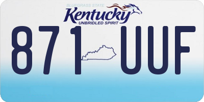 KY license plate 871UUF