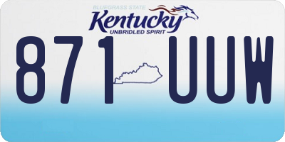 KY license plate 871UUW