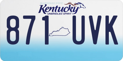 KY license plate 871UVK
