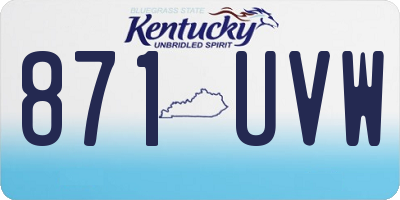KY license plate 871UVW