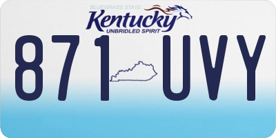 KY license plate 871UVY