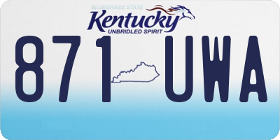 KY license plate 871UWA