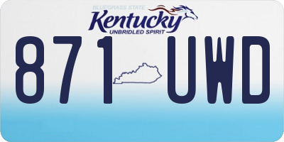 KY license plate 871UWD