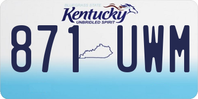 KY license plate 871UWM