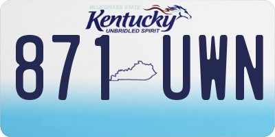 KY license plate 871UWN