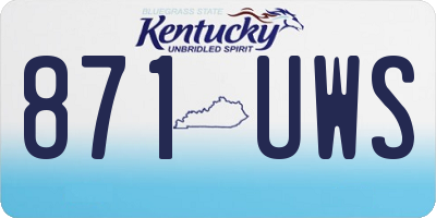 KY license plate 871UWS
