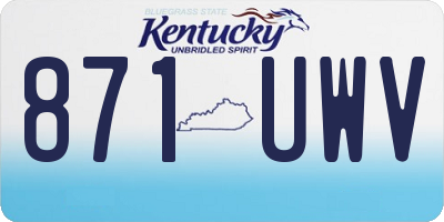 KY license plate 871UWV
