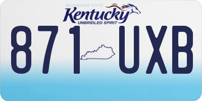 KY license plate 871UXB