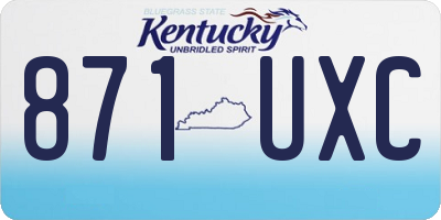 KY license plate 871UXC