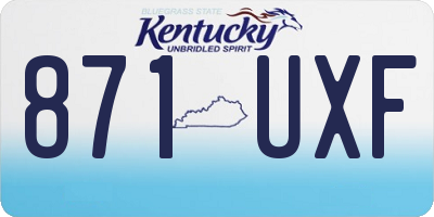 KY license plate 871UXF