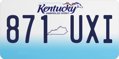KY license plate 871UXI