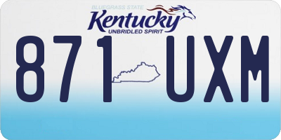 KY license plate 871UXM