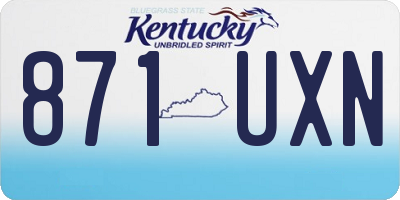 KY license plate 871UXN