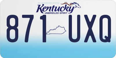 KY license plate 871UXQ