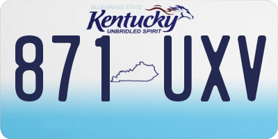 KY license plate 871UXV
