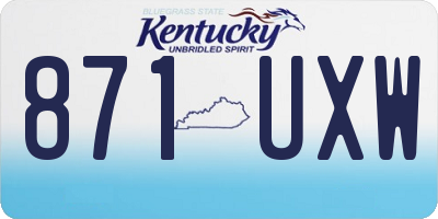 KY license plate 871UXW