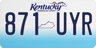 KY license plate 871UYR