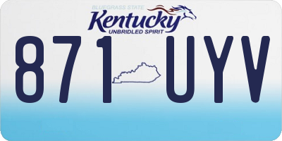 KY license plate 871UYV