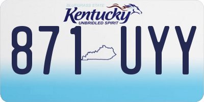 KY license plate 871UYY