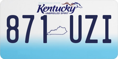 KY license plate 871UZI