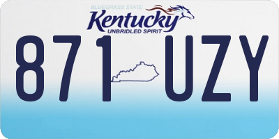 KY license plate 871UZY