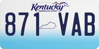 KY license plate 871VAB