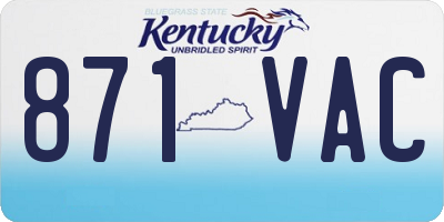 KY license plate 871VAC