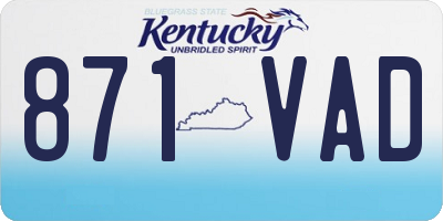 KY license plate 871VAD