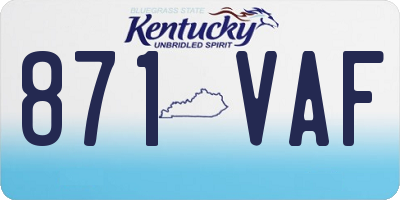 KY license plate 871VAF