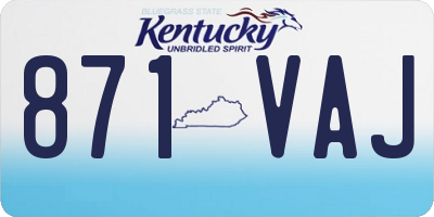 KY license plate 871VAJ