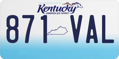 KY license plate 871VAL