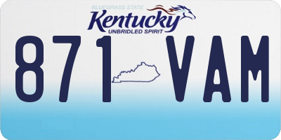 KY license plate 871VAM