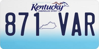 KY license plate 871VAR