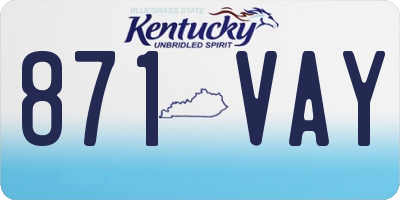 KY license plate 871VAY